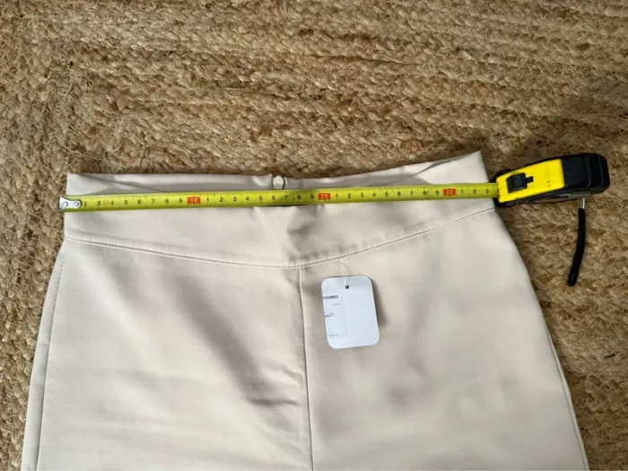 Pantalon large beige clair taille haute S (Marque Meitea) - photo numéro 3
