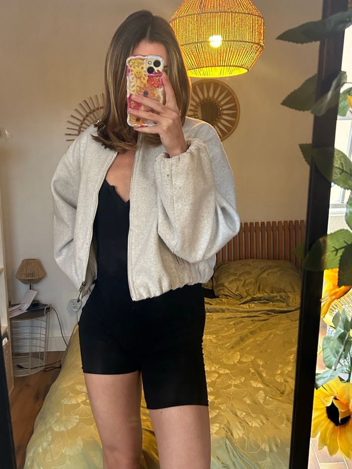 Veste bomber Zara – Gris clair – Taille M