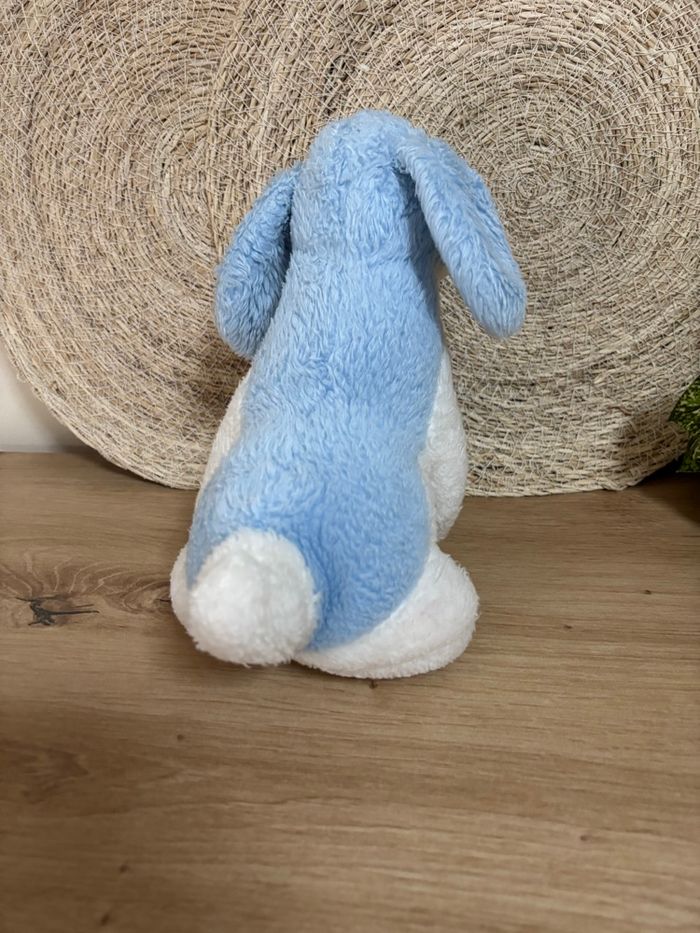 Vintage peluche chien bleu blanc nounours - photo numéro 3