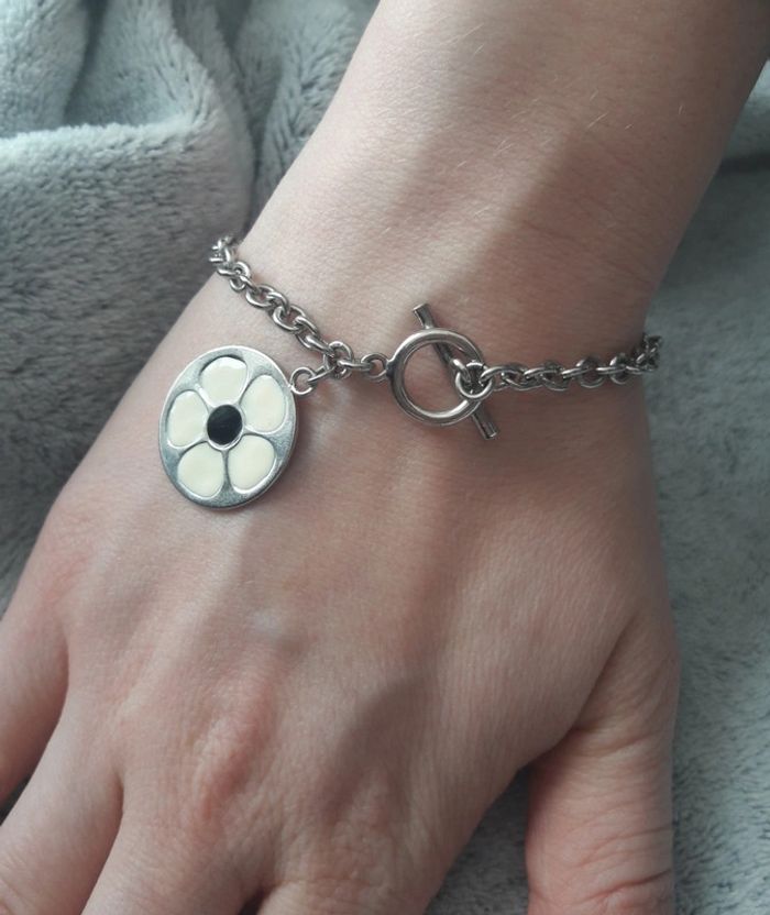 Bracelet fantaisie argenté marguerite - photo numéro 3