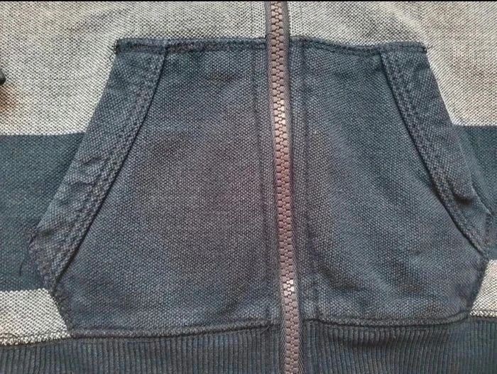 Gilet zippé à capuche rayé bleu marine Okaïdi 4 ans - photo numéro 3