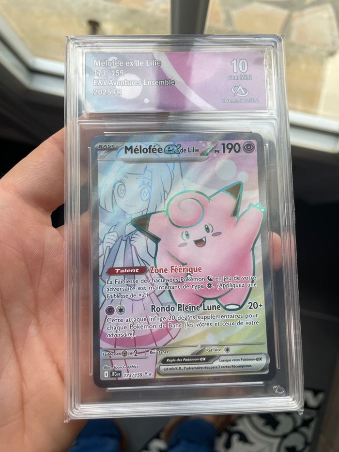 Pokémon carte gradée CA10 Mélofée ex de Lilie FR