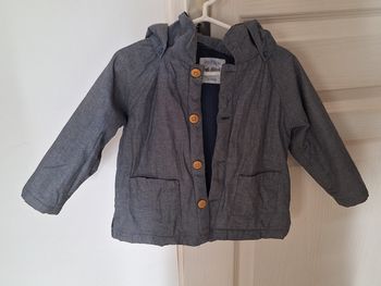 Manteau fin parka bleu gris / 3 ans / Bout'chou