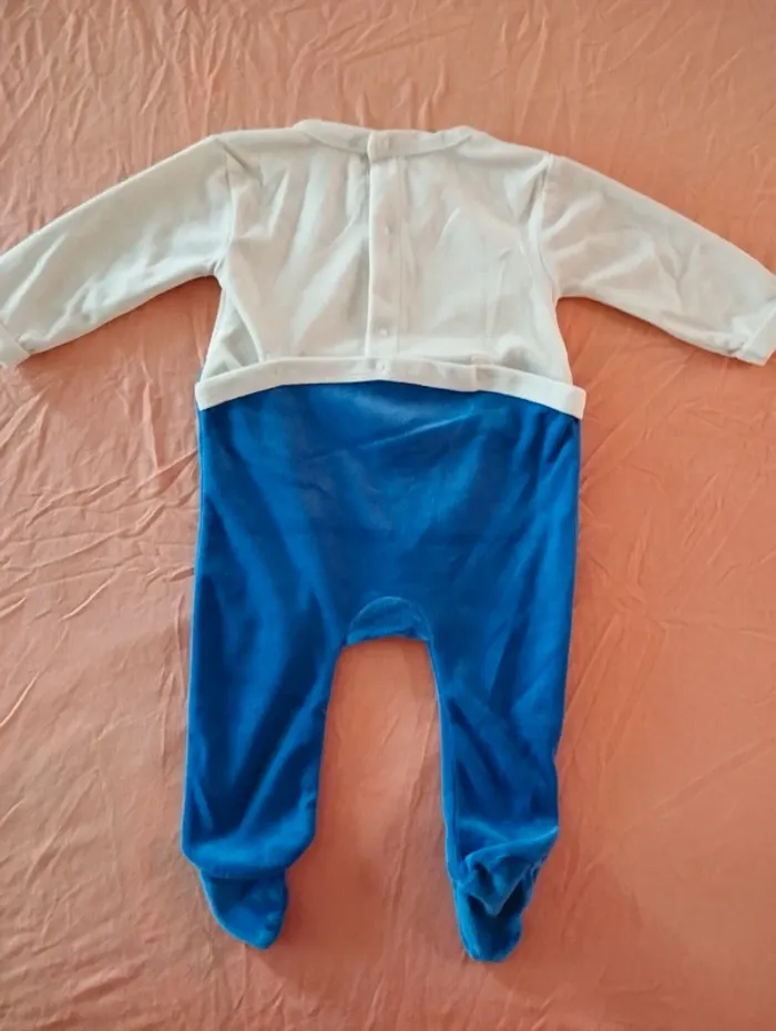 * Pyjama chaud blanc et bleu Cute Baby T6M - photo numéro 3
