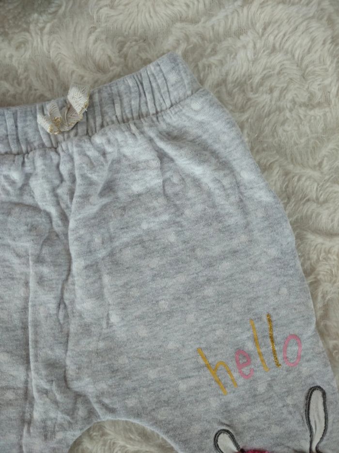 Pantalon style sarouel Fille 3 mois Lapin "Hello" Kiabi - photo numéro 6
