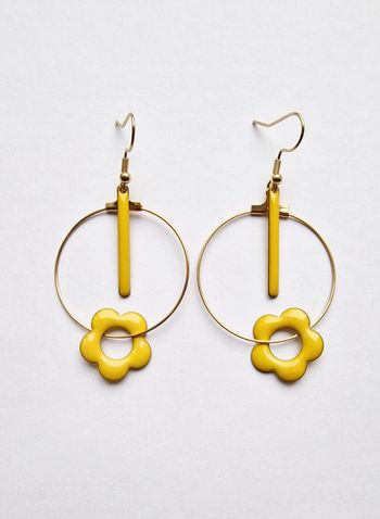 Boucle d'oreille créole jaune