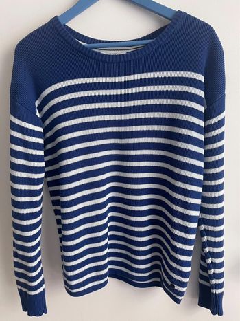Pull marin / marinière rayures bleues et blanches H&M en 100% coton plutôt épais taille M