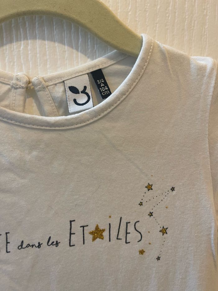 Robe manches courtes 3 Pommes T. 3/4 ans bi matière - photo numéro 2