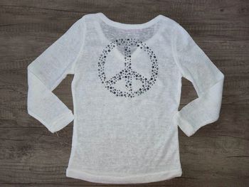 Pull fin blanc avec strass " Jolie fille " 4 ans