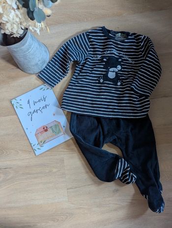 Pyjama velours deux pièces Mes Petits Cailloux 9 mois