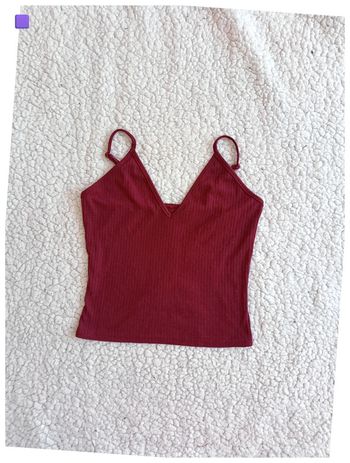 Débardeur bordeaux côtelé minimaliste été boho