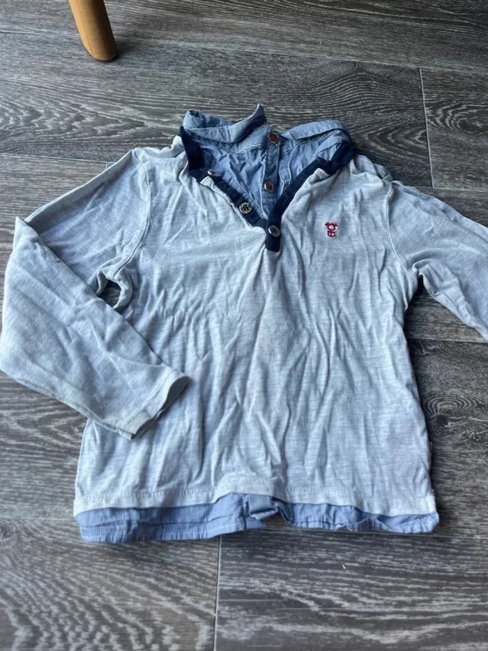 Pull chemise okaidi 4 ans neuf - photo numéro 4