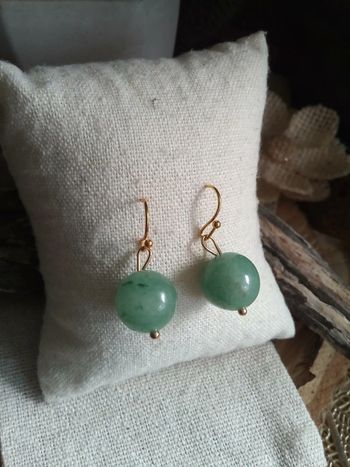 Boucles d'oreilles pierres d'aventurine verte 💚.