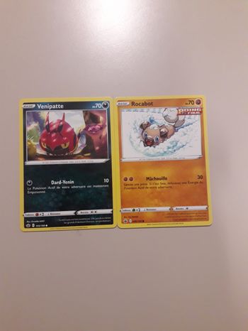 Venipatte + Rocabot lot de 2 cartes Pokémon neuves