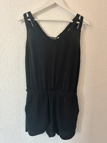 Combi-short noir à lacet