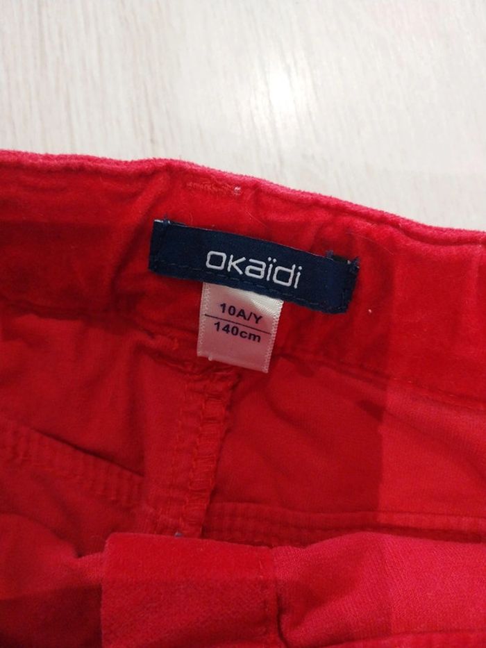 Jupe en velour rouge 10 ans okaidi - photo numéro 3
