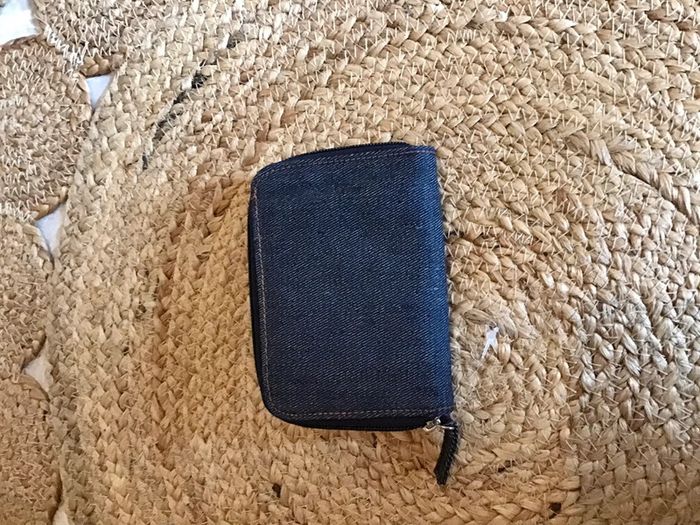 Porte monnaie/ portefeuille en jeans 13,5X10cm fermer - photo numéro 4