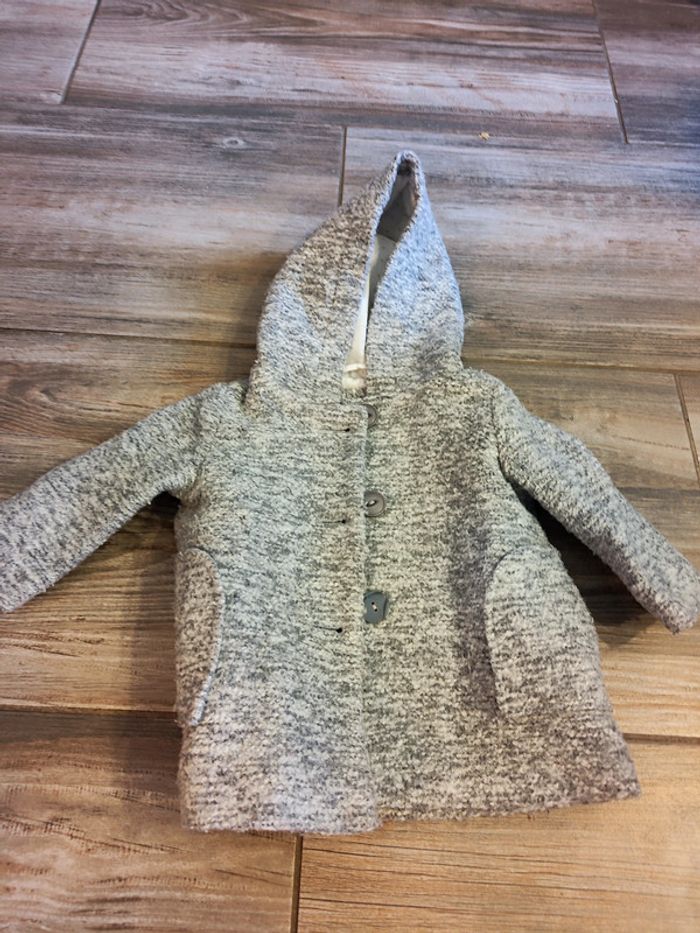 Manteau avec capuche gris blanc Unit Girl Outerwear Taille 6 mois