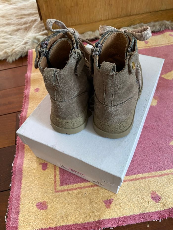Boots taupe  28 cuir nubuck beige taupe - photo numéro 3