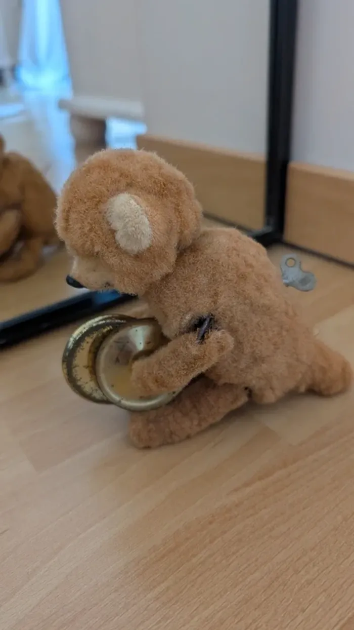 Ancien jouet ours aux timbales - photo numéro 2