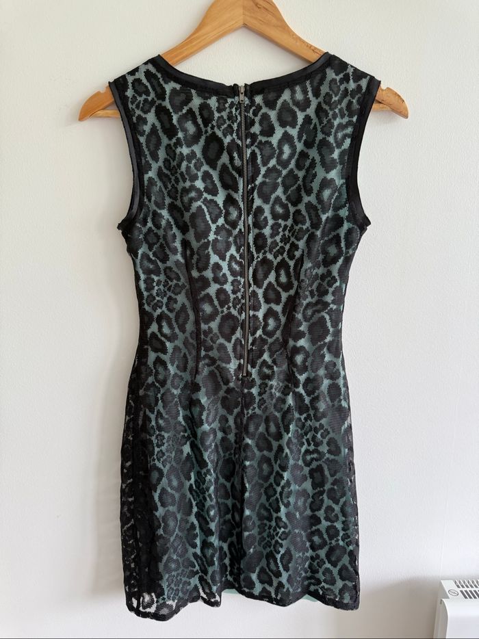 Robe chic moulante noire turquoise mango taille 36 S - photo numéro 4