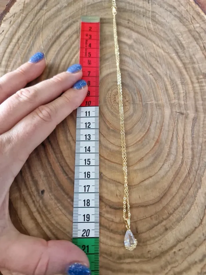 Collier fantaisie doré goutte - photo numéro 3