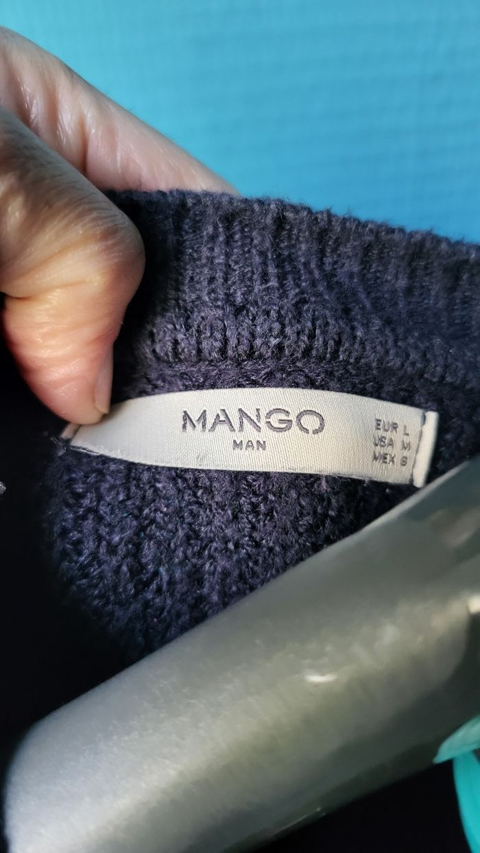 Pull en maille Mango taille L bleu marine en très bon etat mixte en très bon état. - photo numéro 10