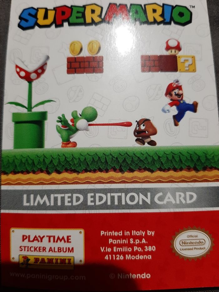 Lot 3 cartes Panini édition limitée super Mario playtime - photo numéro 2