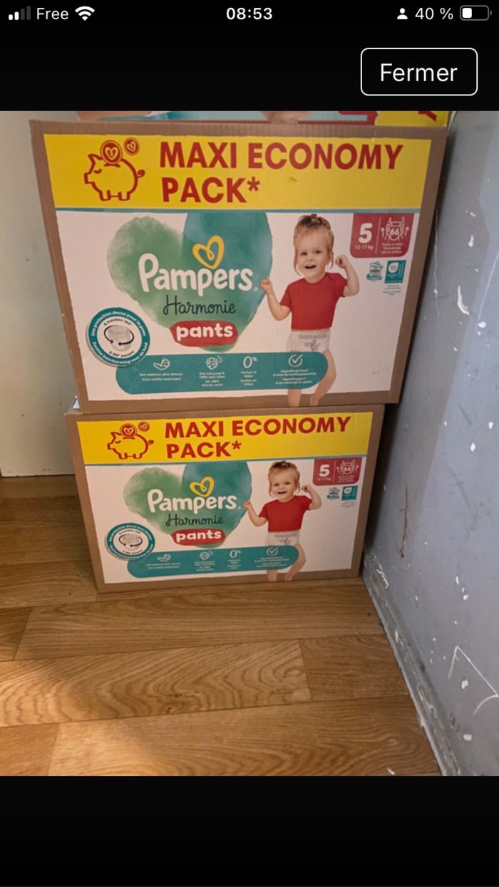Couches Pampers, harmonie pants T5