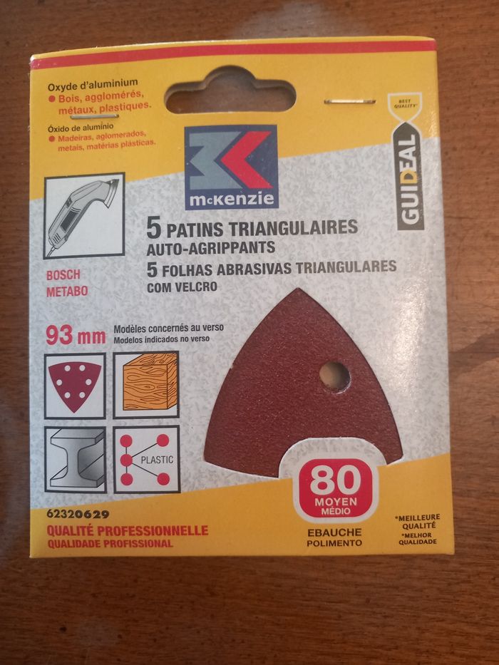 Lot 5 patins triangulaires perceuse