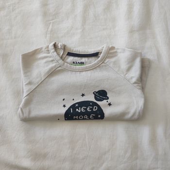T-shirt manches longues bébé 3 mois Kiabi motif espace