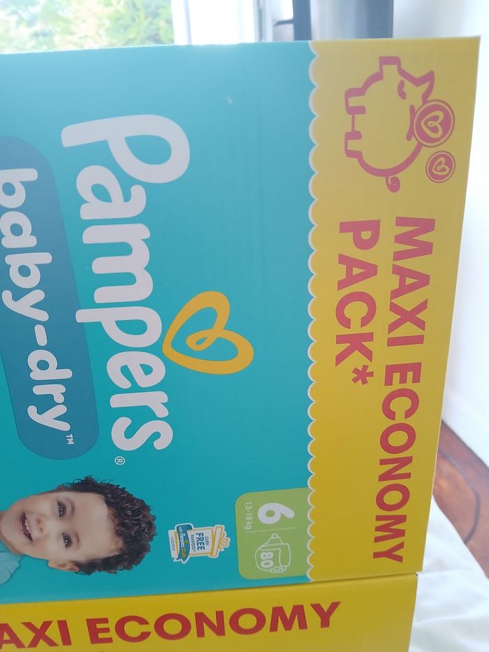 Lot 2 cartons  couches pampers maxi pack   T6 - photo numéro 2