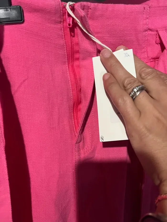 Pantalon léger jambe large rose - photo numéro 5