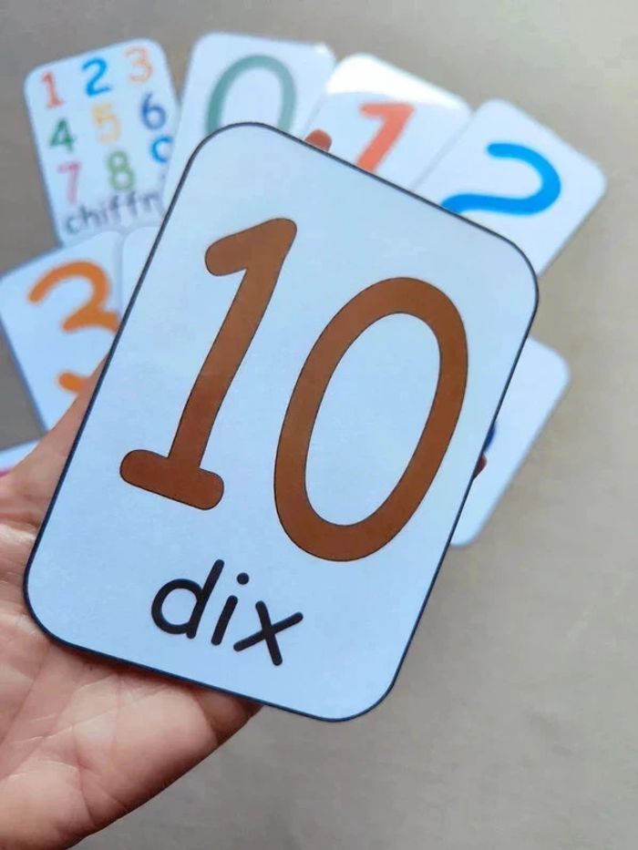 Grandes cartes des chiffres en couleur Montessori - photo numéro 3