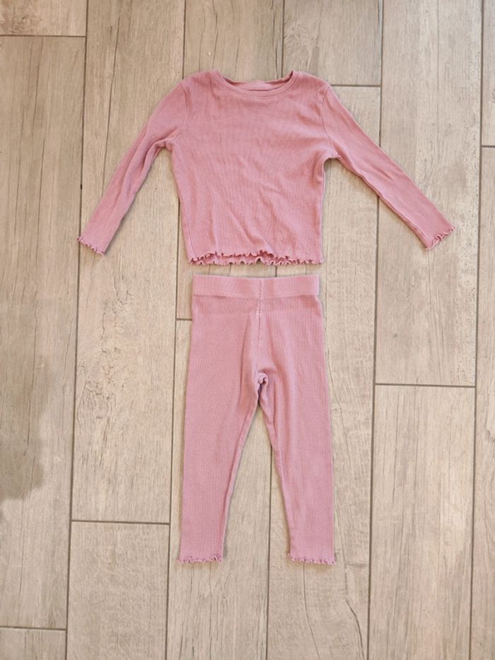 Ensemble uni côtelé fille 2/3 ans