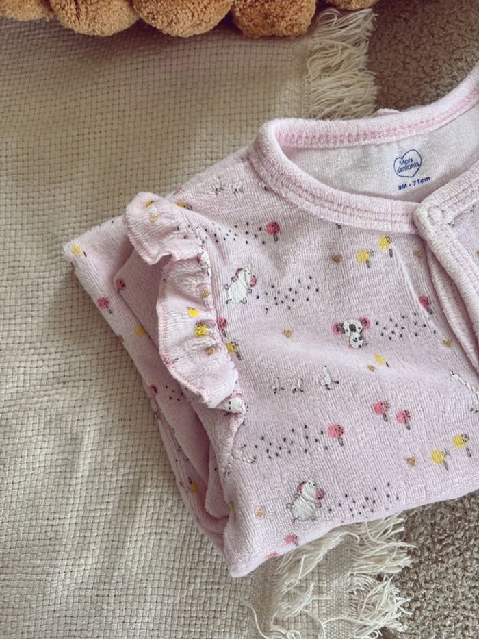 Pyjama velours rose à volants - photo numéro 2