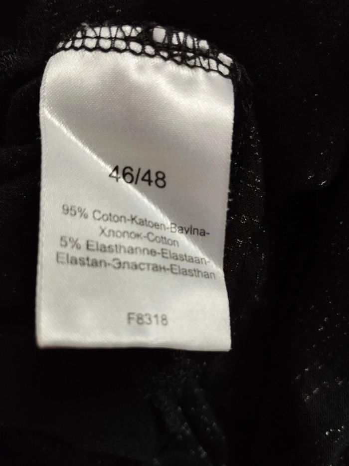 🖤 Top Noir à Motifs Blancs – Taille 46/48 – Chic & Confort au Quotidien - photo numéro 5