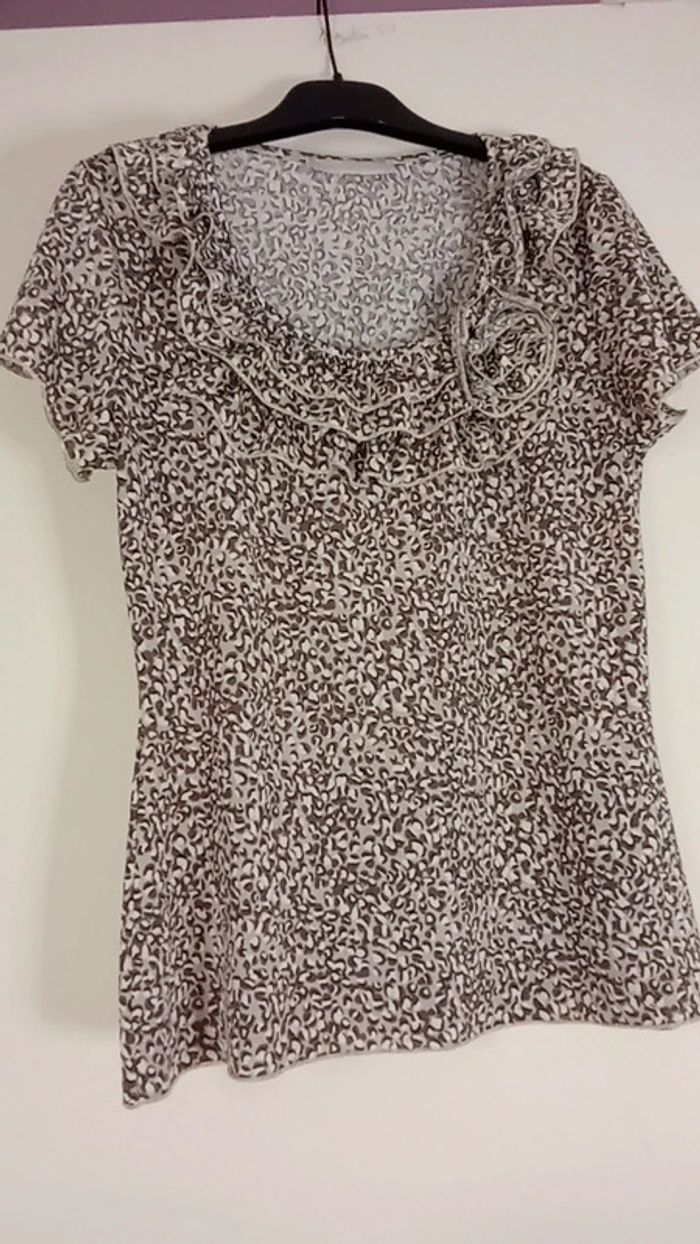 T-shirt imitation léopard - Armand Thiery -Taille 1/S