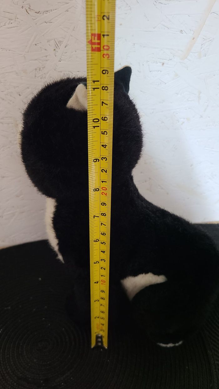 peluche chat noir et blanc marque nounours vintage - photo numéro 2