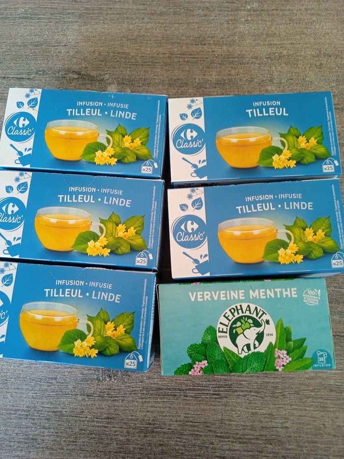 Lot de 6 boîtes d'infusions