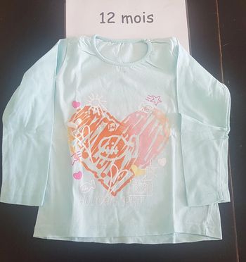 T-shirt ml coeur 12 mois