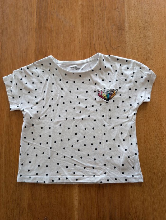 Tee-shirt manches courtes Happy arc en ciel 5 ans fille Verbaudet