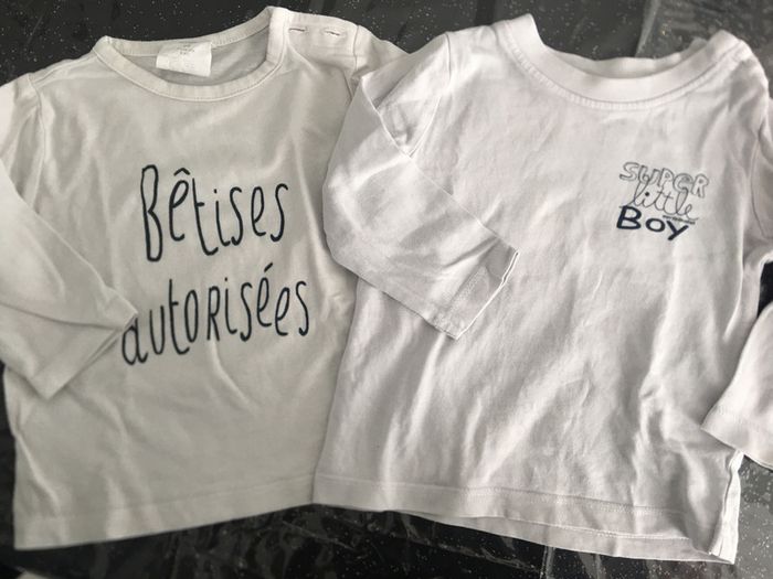 Lot deux tee shirts manches longues 6 mois
