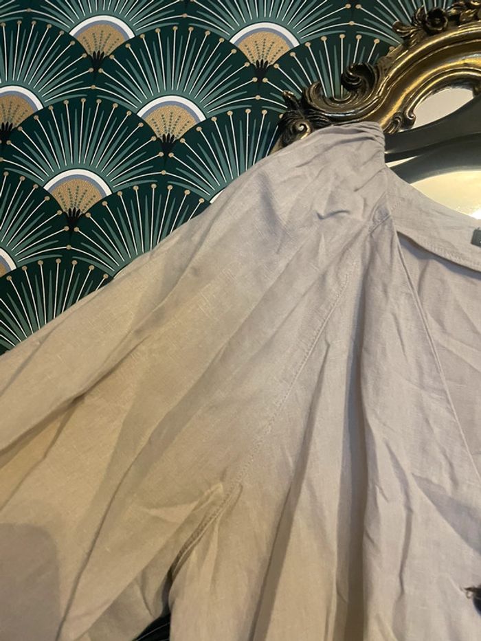 Robe en lin beige Zara taille L - photo numéro 6