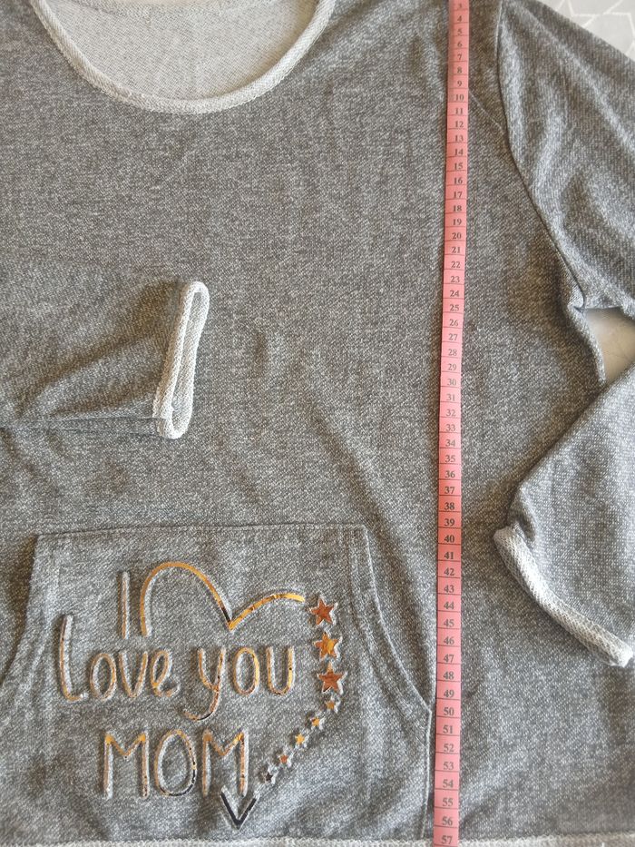 Pull gris Love you mom XL/XXL - photo numéro 3