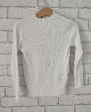 Sous-pull côtelé blanc Zara – 6 ans