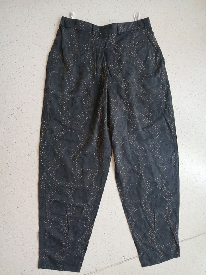 Pantalon léger à motifs et pois dorés - photo numéro 5