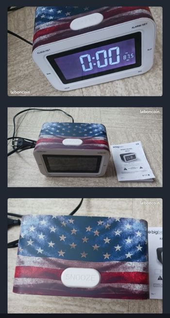 Radio réveil RR30, Drapeau Etats-Unis d'Amérique - avec notice