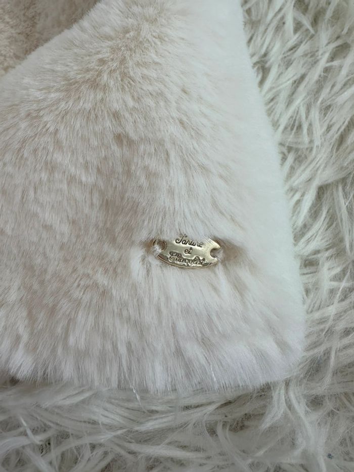 Gilet fausse fourrure nacré blanc tartine et chocolat taille 6 mois - photo numéro 4