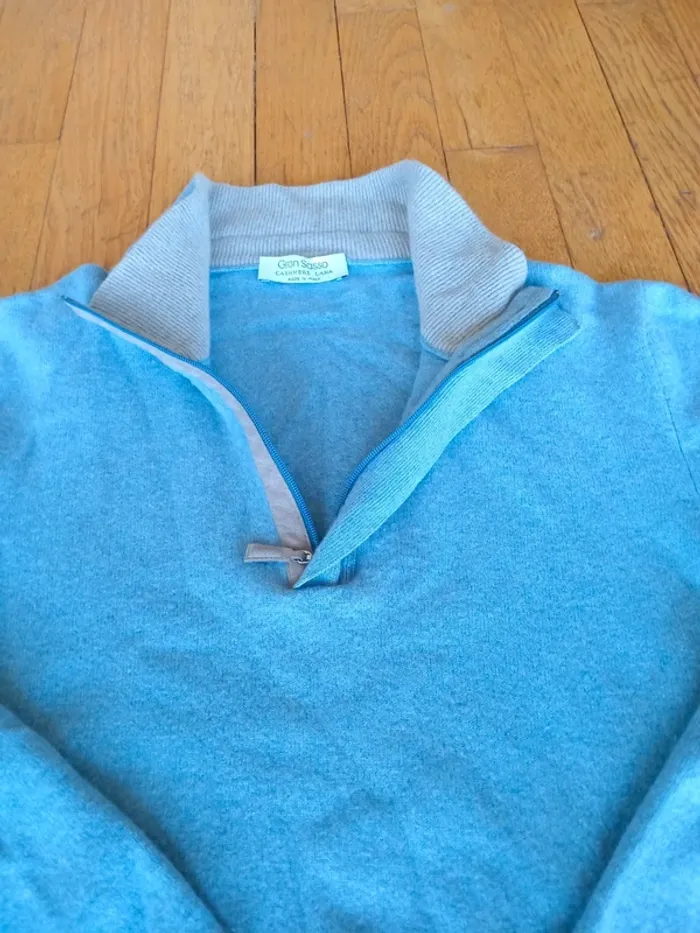 Pull homme laine (80%) et cachemire (10%) taille M , marque Gran Sasso Made in Italy - photo numéro 6